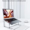 Laptop Stand, Computer Stand for Laptop, Aluminium Laptop Riser, Ergonomic Laptop Holder Compatible with MacBook Air Pro, Dell XPS, More 10-17 Inch Laptops Work from Home-Sliver Amazon Banned