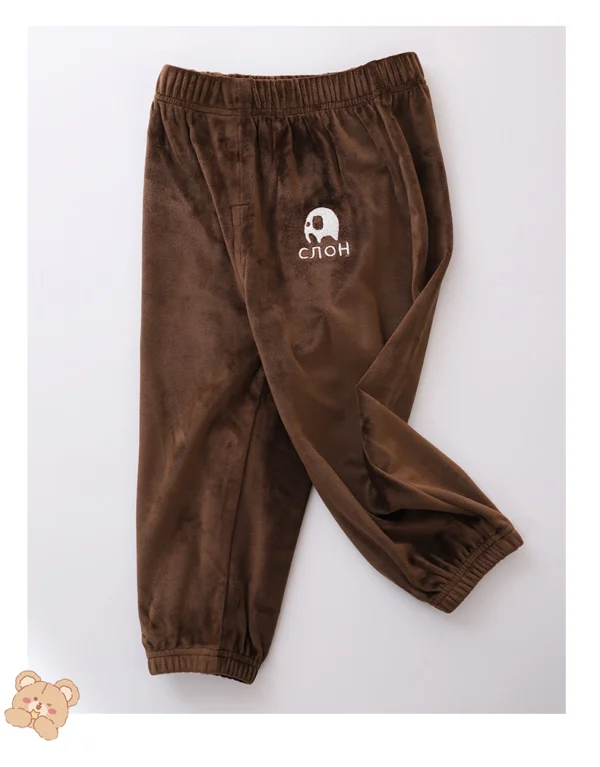 Cotton pants Autumn and winter baby boys' and girls' golden velvet lantern pants- Brown