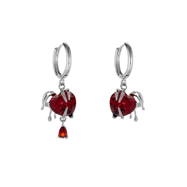 Love Asymmetric Zircon Earrings Small 925 Silver Needle